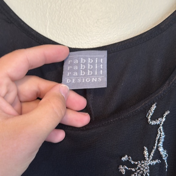 Short sleeved metallic embroidered vintage dress - Picture 7 of 7